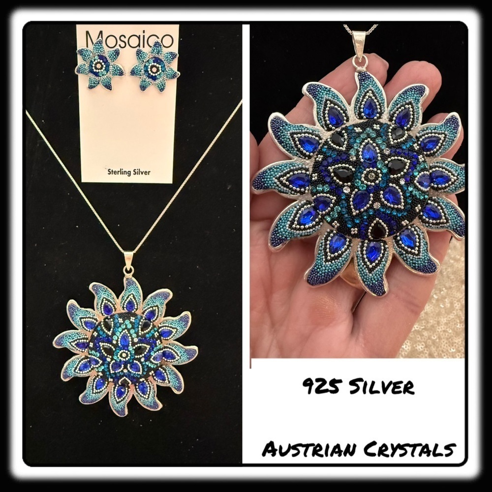 NWT Mosaico Austrian Crystal necklace & earrings 💕💕 new line! 💕💕